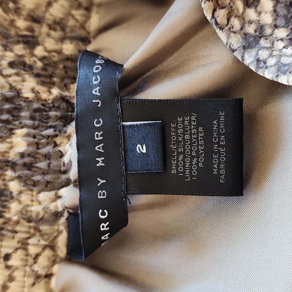 Marc Jacobs Silk Mini Skirt 2 XS Python Snakeskin Snake Print A-Line Swing - Picture 10 of 15